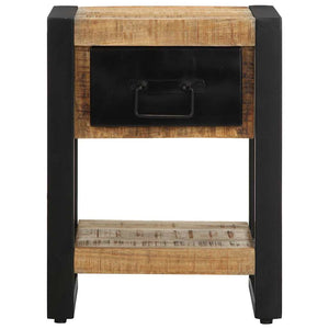 vidaXL Bedside Cabinet 35x34x45 cm Rough Mango Wood