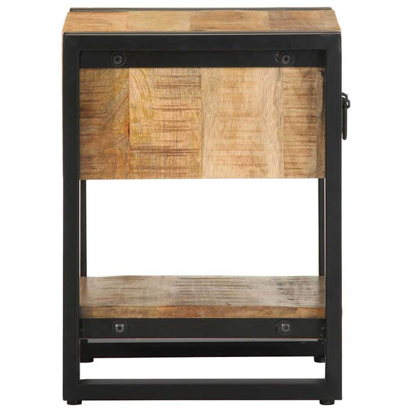 vidaXL Bedside Cabinet 35x34x45 cm Rough Mango Wood