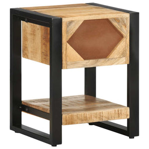 vidaXL Bedside Cabinet 35x34x45 cm Rough Mango Wood
