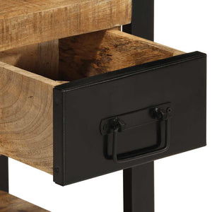 vidaXL Bedside Cabinet 35x34x45 cm Rough Mango Wood