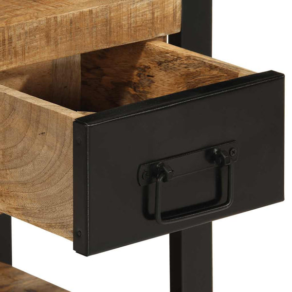 vidaXL Bedside Cabinet 35x34x45 cm Rough Mango Wood