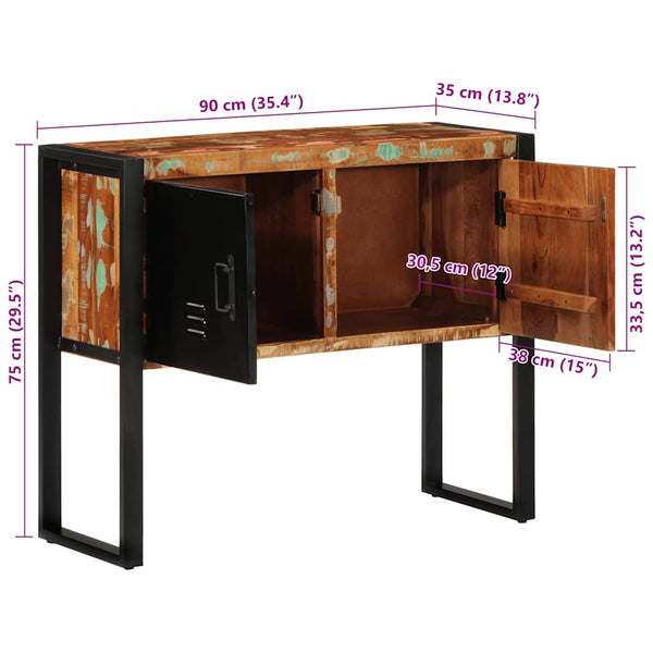 vidaXL Console Table Multicolour 90x35x75 cm Solid Reclaimed Wood