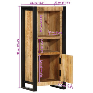 vidaXL Bathroom Cabinet 40x30x90 cm Rough Solid Mango Wood