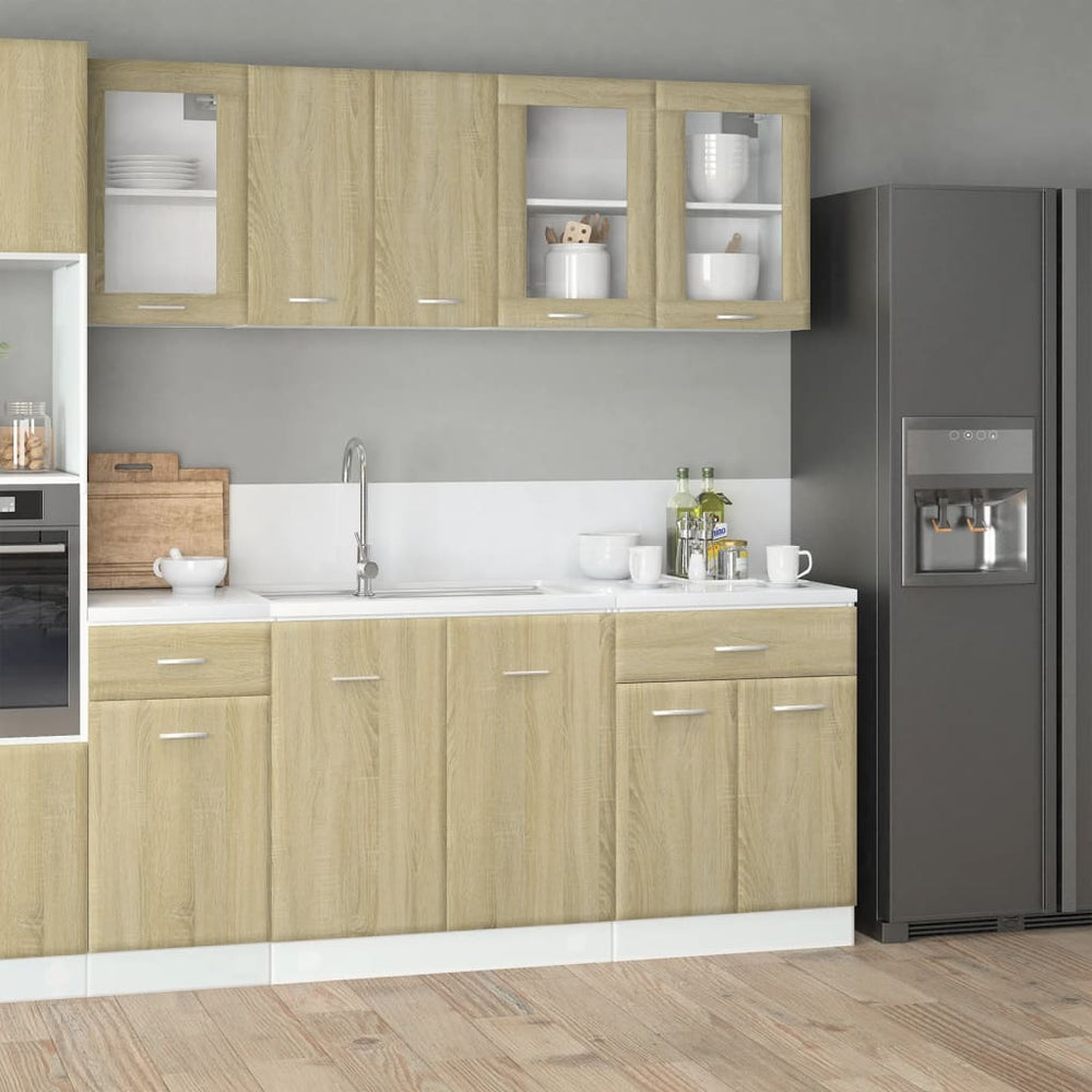 vidaXL 4-Piece Kitchen Cabinet Set Lyon Sonoma Oak Engineered Wood