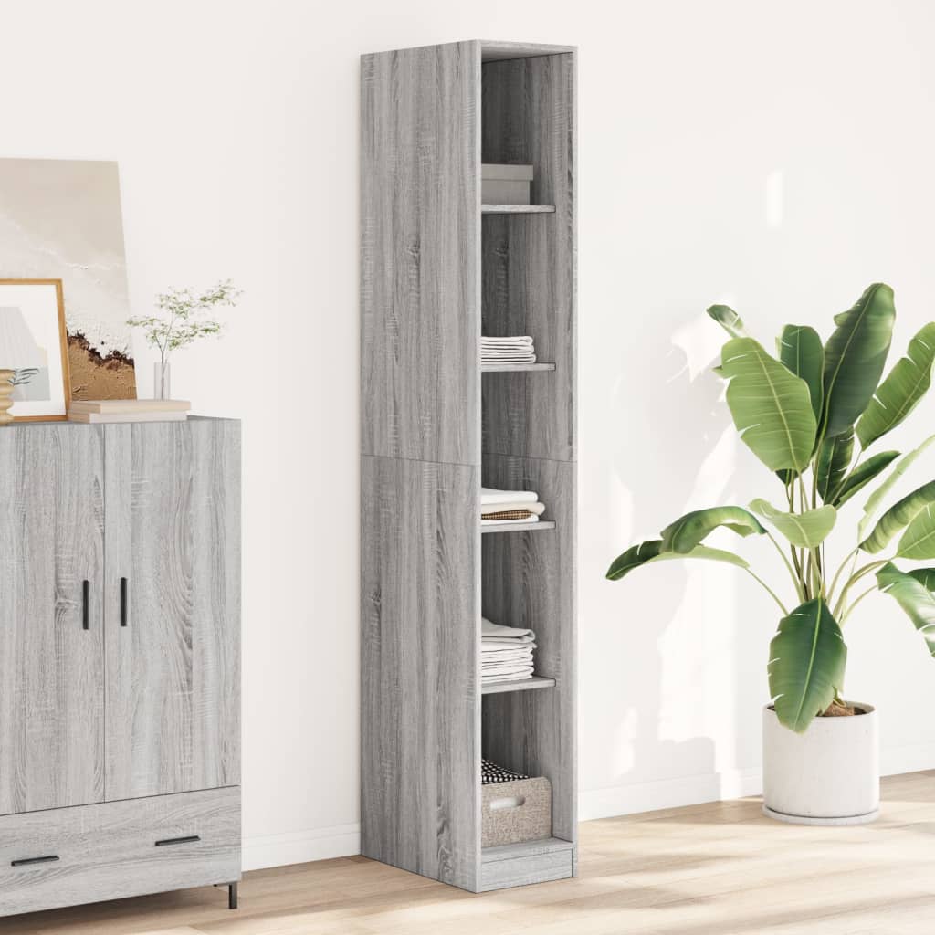 vidaXL Wardrobe Sonoma Grey 30x50x200 cm Engineered Wood
