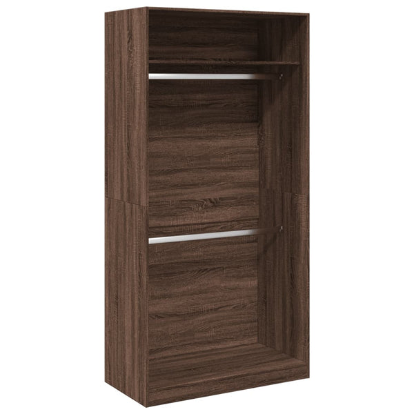 vidaXL Wardrobe Brown Oak Look 100x50x200 cm Engineered Wood