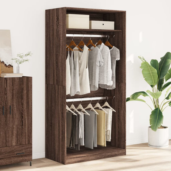 vidaXL Wardrobe Brown Oak Look 100x50x200 cm Engineered Wood