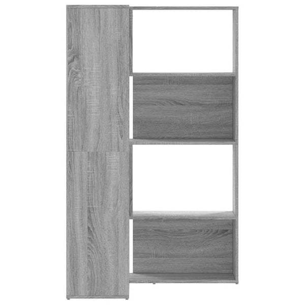 vidaXL Corner Bookcase 4 Tiers Gray Sonoma 85x85x140 cm Engineered Wood