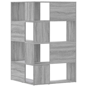 vidaXL Corner Bookcase 4 Tiers Gray Sonoma 85x85x140 cm Engineered Wood