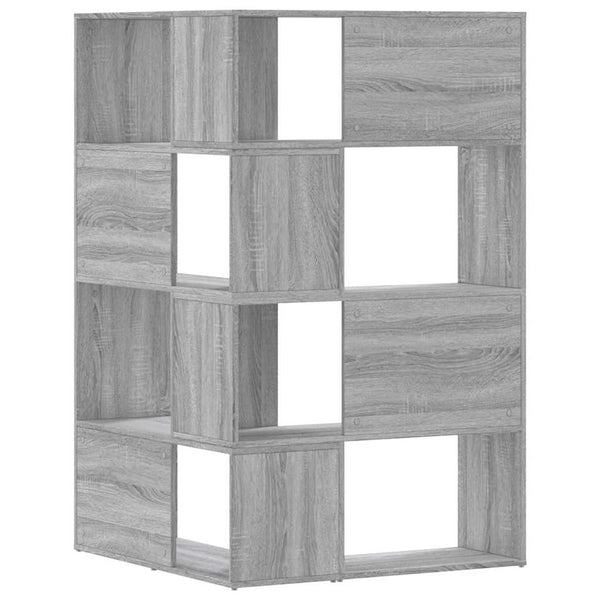vidaXL Corner Bookcase 4 Tiers Gray Sonoma 85x85x140 cm Engineered Wood