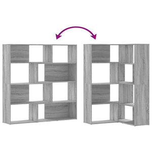 vidaXL Corner Bookcase 4 Tiers Gray Sonoma 85x85x140 cm Engineered Wood