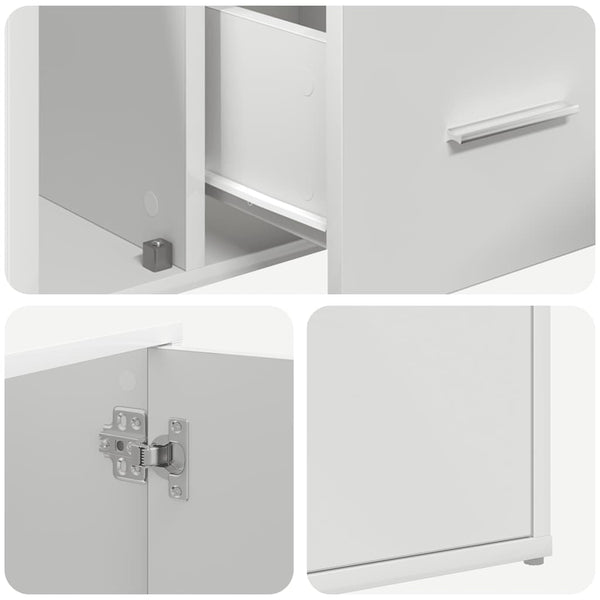 vidaXL Corner Shelf White 160x40x45 cm Engineered Wood