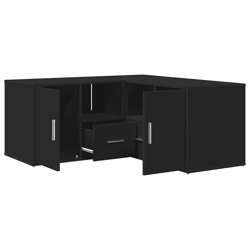 vidaXL Corner Shelf Black 160x40x45 cm Engineered Wood