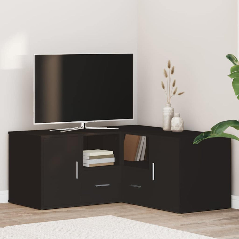 vidaXL Corner Shelf Black 160x40x45 cm Engineered Wood
