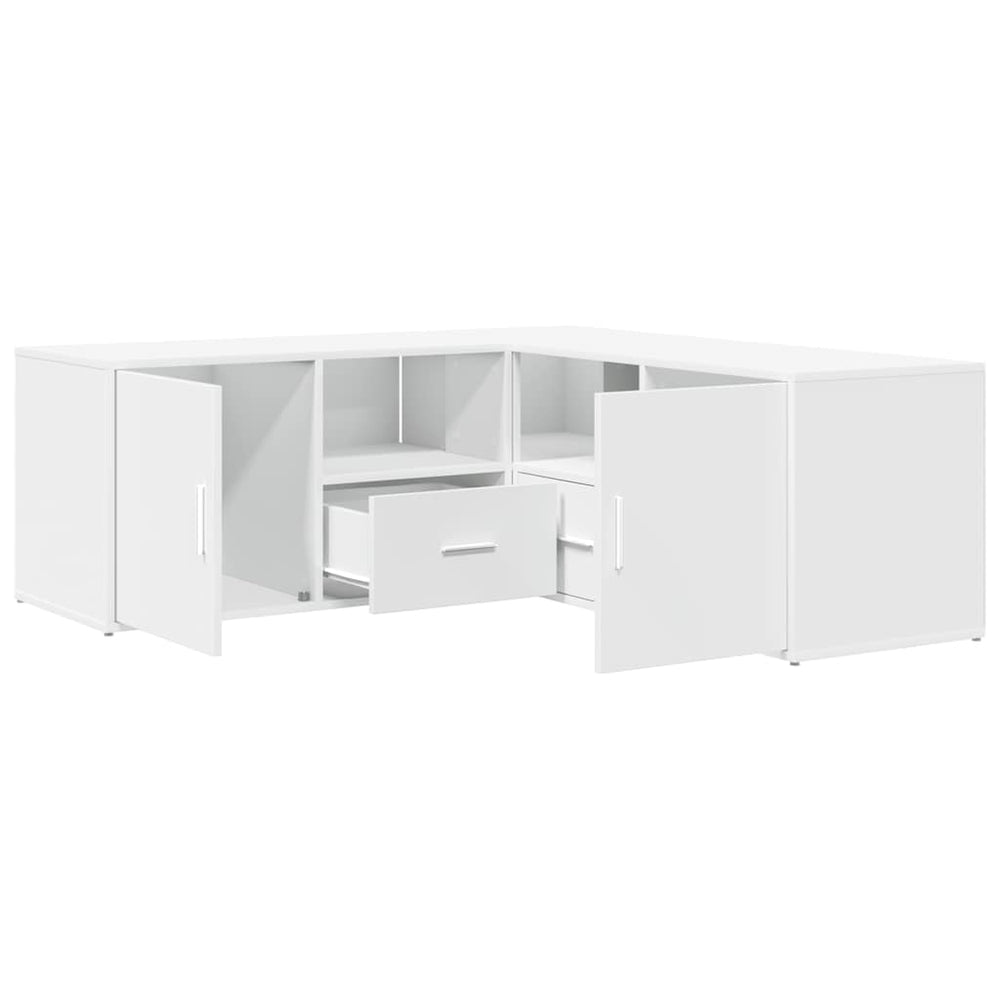 vidaXL Corner Shelf White 200x40x45 cm Engineered Wood