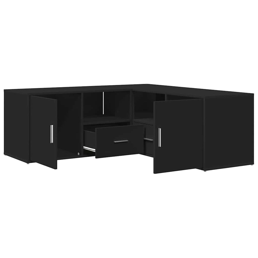 vidaXL Corner Shelf Black 200x40x45 cm Engineered Wood