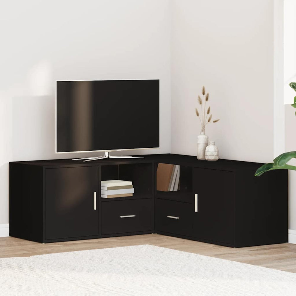 vidaXL Corner Shelf Black 200x40x45 cm Engineered Wood