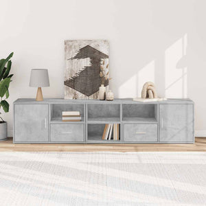 vidaXL Corner Shelf Concrete Grey 200x40x45 cm Engineered Wood