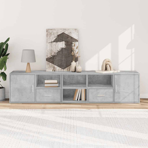 vidaXL Corner Shelf Concrete Grey 200x40x45 cm Engineered Wood