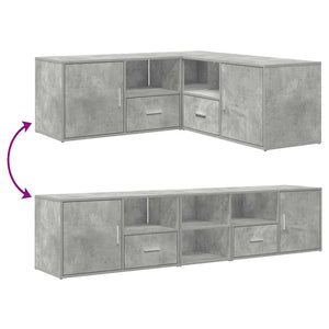 vidaXL Corner Shelf Concrete Grey 200x40x45 cm Engineered Wood