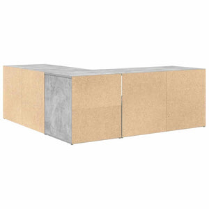 vidaXL Corner Shelf Concrete Grey 200x40x45 cm Engineered Wood
