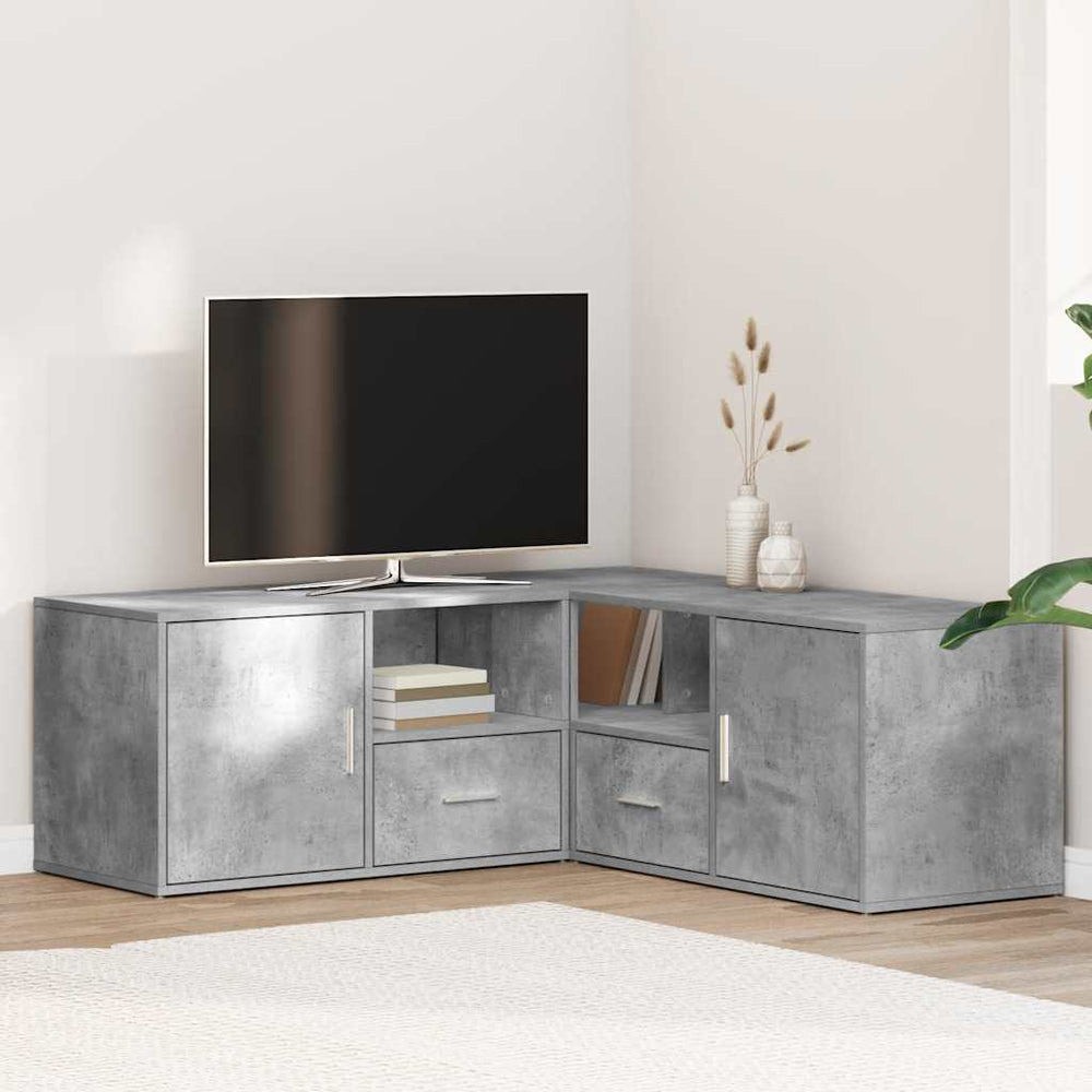 vidaXL Corner Shelf Concrete Grey 200x40x45 cm Engineered Wood