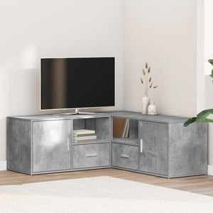 vidaXL Corner Shelf Concrete Grey 200x40x45 cm Engineered Wood