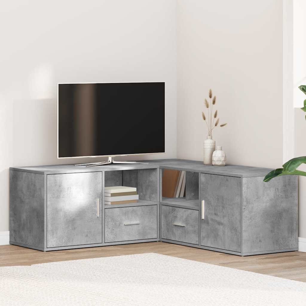 vidaXL Corner Shelf Concrete Grey 200x40x45 cm Engineered Wood
