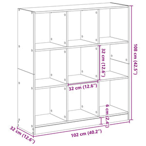 Betongraues Bücherregal, 102 cm