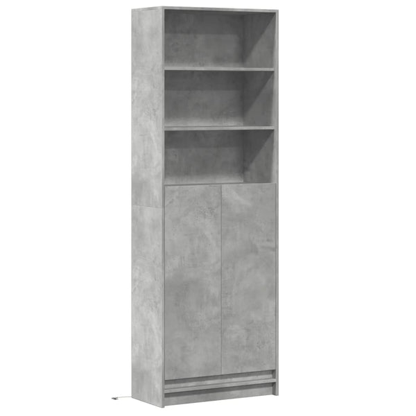vidaXL Highboard with LED lighting Grey 69x32.5x200 cm Engineered Wood