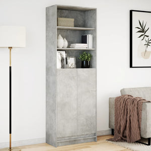 vidaXL Highboard with LED lighting Grey 69x32.5x200 cm Engineered Wood