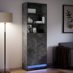 vidaXL Highboard with LED lighting Grey 69x32.5x200 cm Engineered Wood