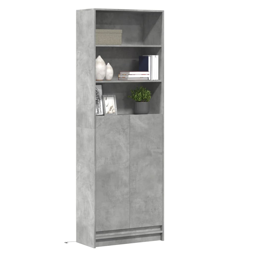 vidaXL Highboard with LED lighting Grey 69x32.5x200 cm Engineered Wood