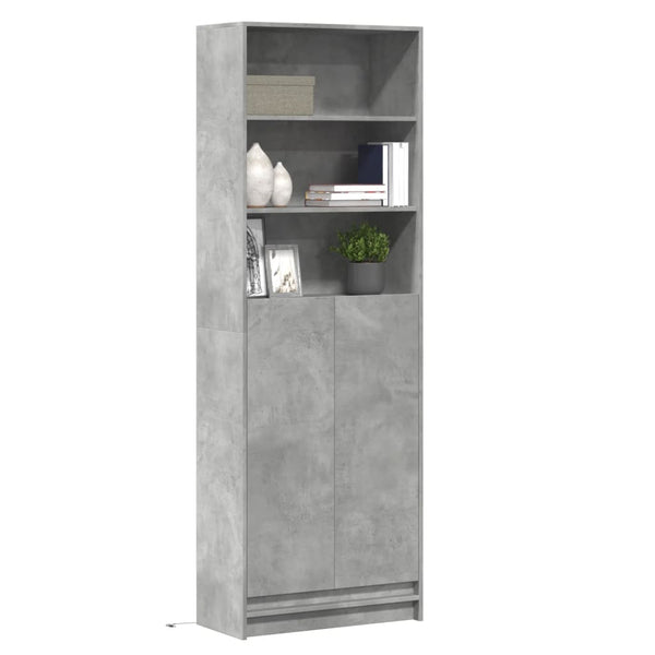 vidaXL Highboard with LED lighting Grey 69x32.5x200 cm Engineered Wood