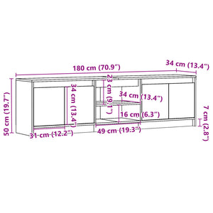 TV-Schrank Weiß mit LED 180cm