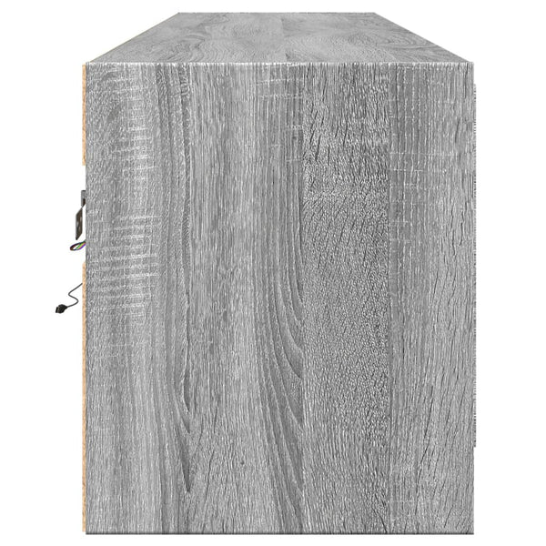TV-Wandschrank mit LED, Grau Sonoma, 180 cm