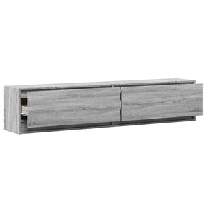 TV-Wandschrank mit LED, Grau Sonoma, 180 cm
