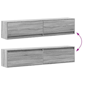TV-Wandschrank mit LED, Grau Sonoma, 180 cm