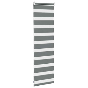 vidaXL Double Roller Blind Dark Grey 40x100 cm Fabric Width 35.9 cm Polyester
