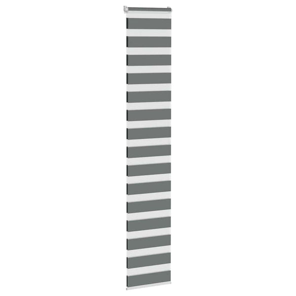 vidaXL Double Roller Blind Dark Grey 45x200 cm Fabric Width 40.9 cm Polyester