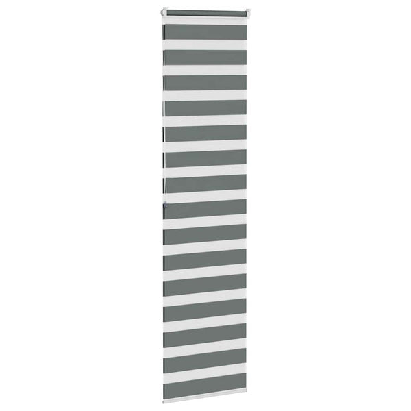 vidaXL Double Roller Blind Dark Grey 55x200 cm Fabric Width 50.9 cm Polyester