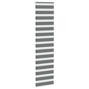 vidaXL Double Roller Blind Dark Grey 65x200 cm Fabric Width 60.9 cm Polyester
