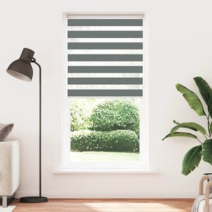 vidaXL Double Roller Blind Dark Grey 110x200 cm Fabric Width 105.9 cm Polyester