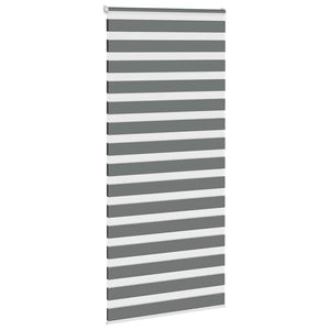 vidaXL Double Roller Blind Dark Grey 110x200 cm Fabric Width 105.9 cm Polyester