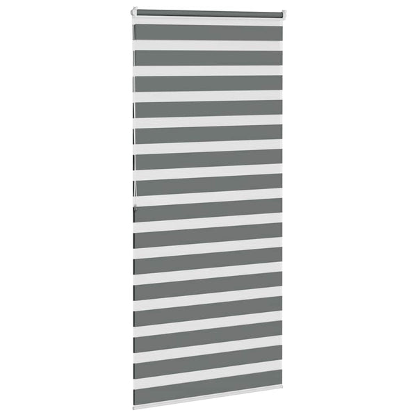 vidaXL Double Roller Blind Dark Grey 110x200 cm Fabric Width 105.9 cm Polyester