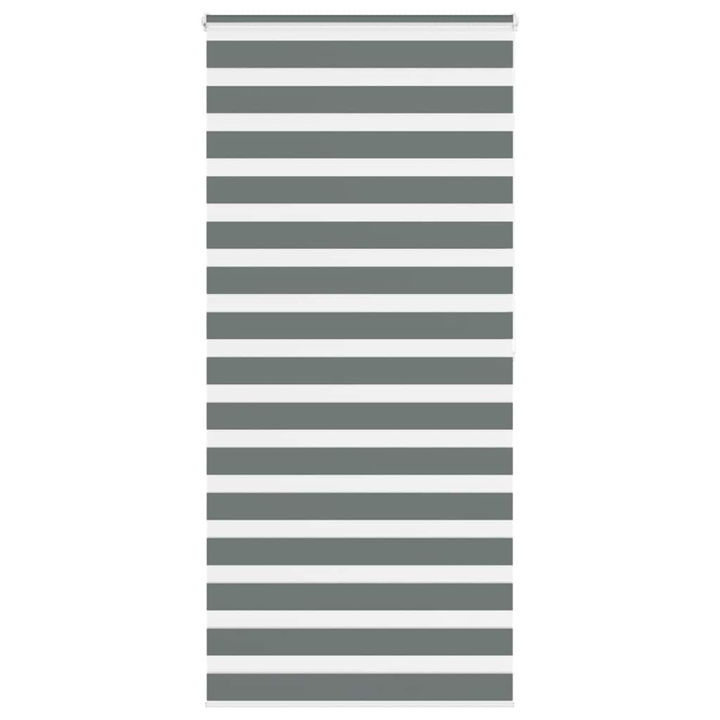 vidaXL Double Roller Blind Dark Grey 115x200 cm Fabric Width 110.9 cm Polyester
