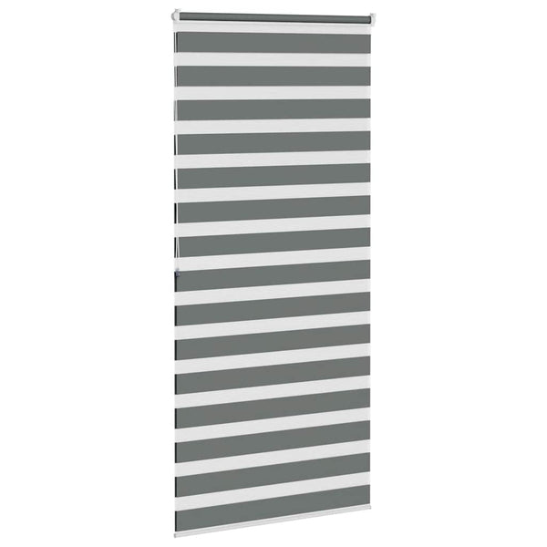 vidaXL Double Roller Blind Dark Grey 115x200 cm Fabric Width 110.9 cm Polyester