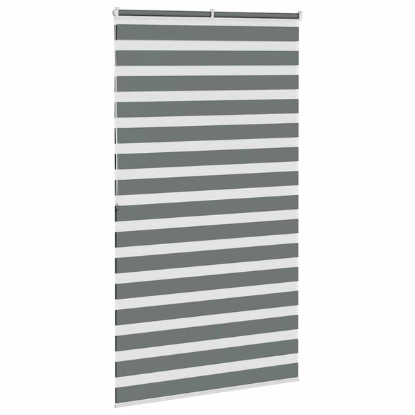 vidaXL Double Roller Blind Dark Grey 120x200 cm Fabric Width 115.9 cm Polyester