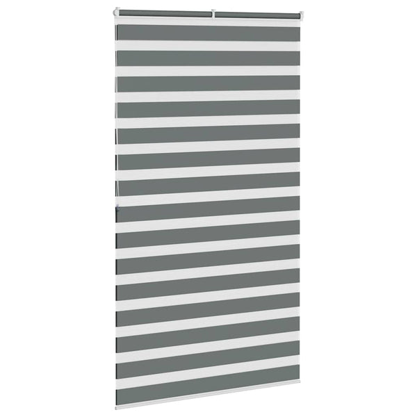 vidaXL Double Roller Blind Dark Gray 130x200 cm Fabric Width 125.9 cm Polyester