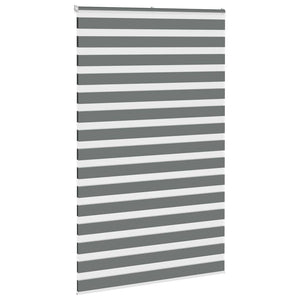 vidaXL Double Roller Blind Dark Grey 145x200 cm Fabric Width 140.9 cm Polyester